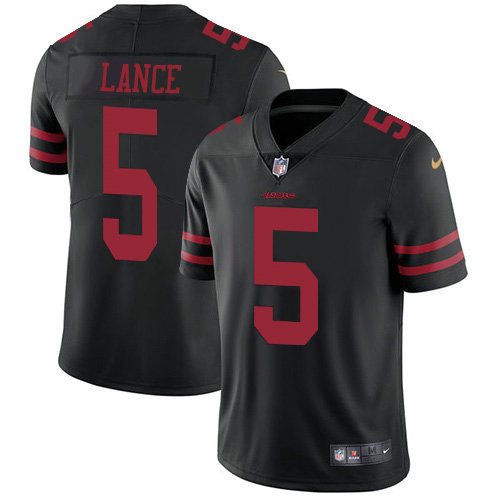 Youth San Francisco 49ers #5 Trey Lance Black Alternate Youth Stitched NFL Vapor Untouchable Limited Jersey