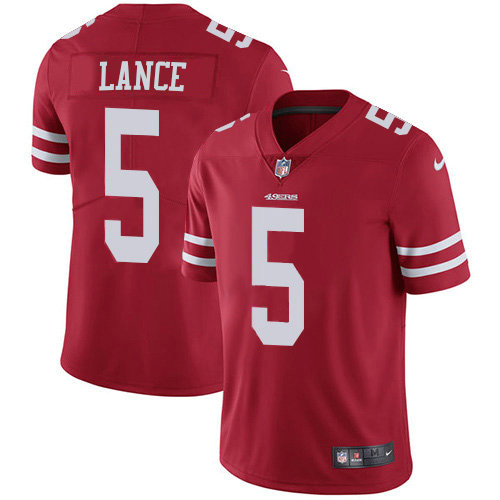 Youth San Francisco 49ers #5 Trey Lance Red Team Color Youth Stitched NFL Vapor Untouchable Limited Jersey