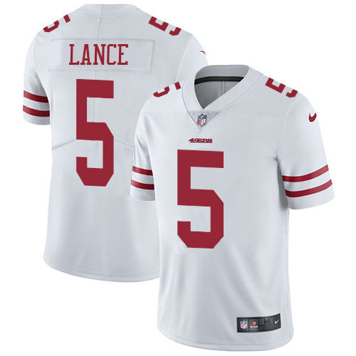 Youth San Francisco 49ers #5 Trey Lance White Youth Stitched NFL Vapor Untouchable Limited Jersey