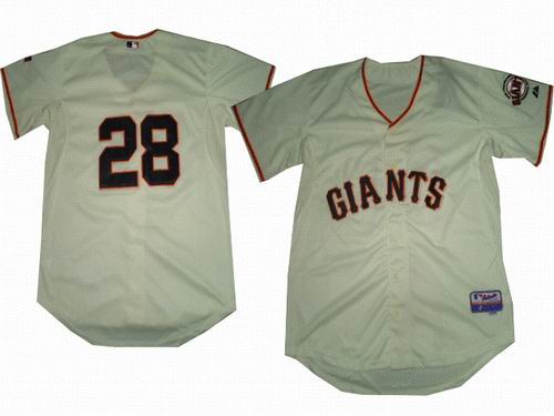 Youth San Francisco Giants #28 Buster Posey cream Jersey