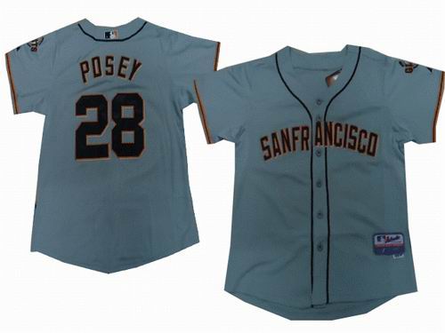 Youth San Francisco Giants #28 Buster Posey grey Jersey