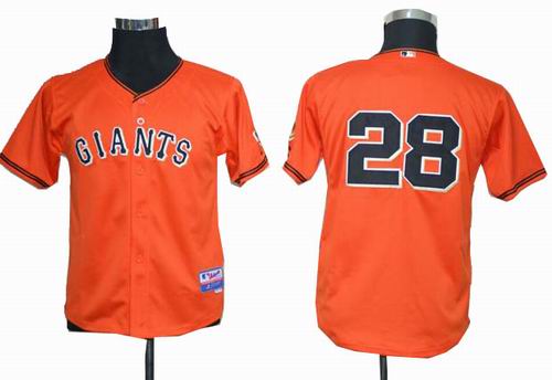 Youth San Francisco Giants #28 Buster Posey orange Jersey