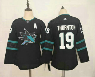 Youth San Jose Sharks #19 Joe Thornton NEW Black Adidas Stitched NHL Jersey