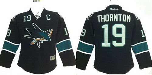 Youth San Jose Sharks #19 Joe Thornton black 2014 Stadium Series Hockey NHL Jerse