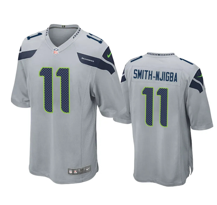 Youth Seattle Seahawks #11 Jaxon Smith-Njigba Grey 2023 Draft Stitched Game Jersey