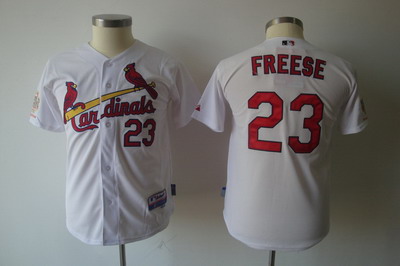 Youth St. Cardinals 23 David Freese white jerseys 2011 World Series