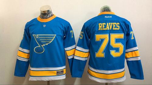 Youth St. Louis Blues #75 Ryan Reaves Blue 2017 Winter Classic Jersey