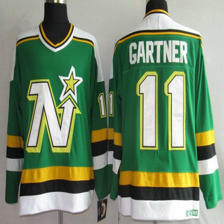 Youth Stars #11 Mike Gartner Stitched Green CCM Throwback NHL Jersey
