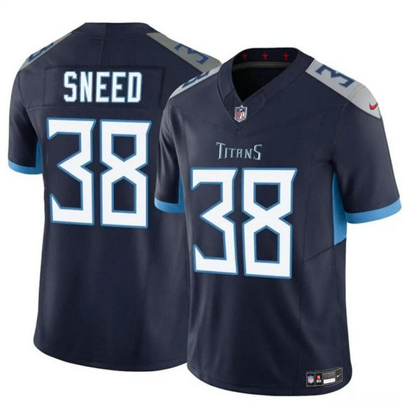 Youth Tennessee Titans #38 L'Jarius Sneed Navy 2024 F.U.S.E Vapor Limited Stitched Football Jersey