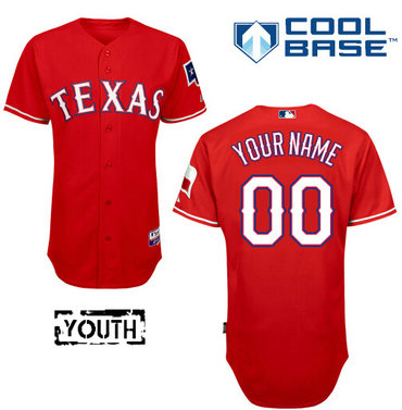 Youth Texas Rangers Alternate Authentic Personalized Red Basball Jersey