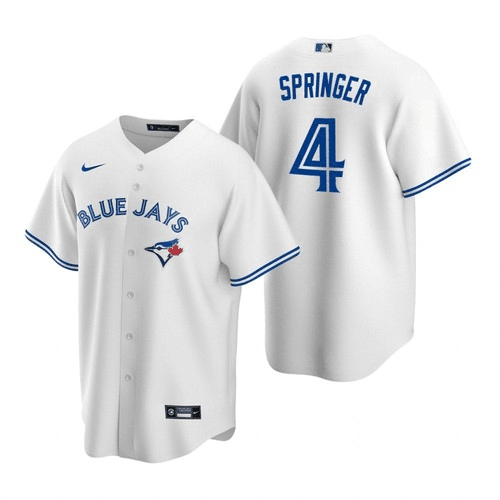 Youth Toronto Blue Jays #4 George Springer White Cool Base Stitched MLB Jersey
