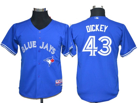 Youth Toronto Blue Jays #43 R.A. Dickey blue jerseys