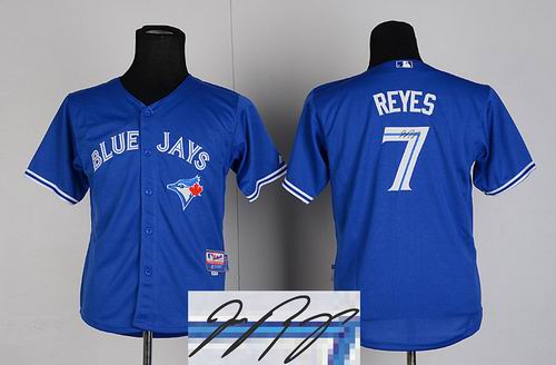 Youth Toronto Blue Jays 7# Jose Reyes blue signature jerseys