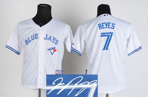 Youth Toronto Blue Jays 7# Jose Reyes white signature jerseys