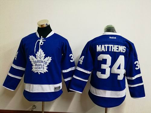 Youth Toronto Maple Leafs #34 Auston Matthews new Blue Jersey