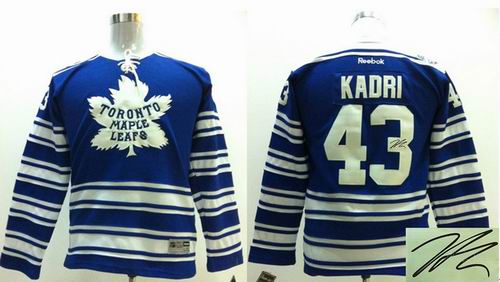 Youth Toronto Maple Leafs 43 Nazem Kadri 2014 blue Winter Classic signature Jerseys