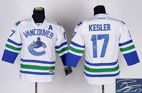 Youth Vancouver Canucks #17 Kesler white signature JERSEY