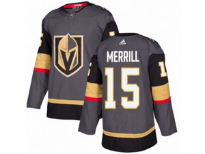Youth Vegas Golden Knights #15 Jon Merrill Authentic Gray Home NHL Jersey