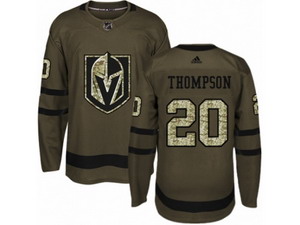 Youth Vegas Golden Knights #20 Paul Thompson Authentic Green Salute to Service NHL Jersey