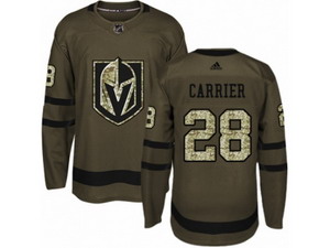 Youth Vegas Golden Knights #28 William Carrier Authentic Green Salute to Service NHL Jersey