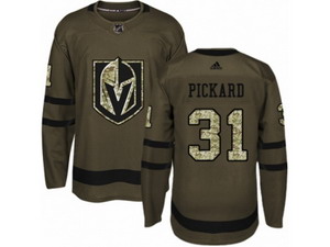 Youth Vegas Golden Knights #31 Calvin Pickard Authentic Green Salute to Service NHL Jersey