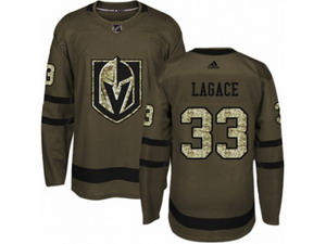 Youth Vegas Golden Knights #33 Maxime Lagace Authentic Green Salute to Service NHL Jersey