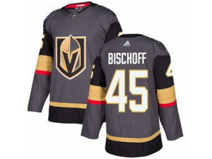 Youth Vegas Golden Knights #45 Jake Bischoff Authentic Gray Home NHL Jersey