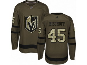 Youth Vegas Golden Knights #45 Jake Bischoff Authentic Green Salute to Service NHL Jersey