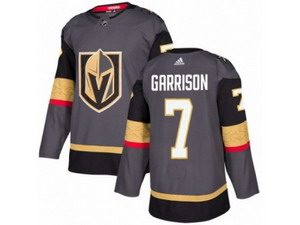 Youth Vegas Golden Knights #7 Jason Garrison Authentic Gray Home NHL Jersey