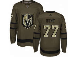 Youth Vegas Golden Knights #77 Brad Hunt Authentic Green Salute to Service NHL Jersey