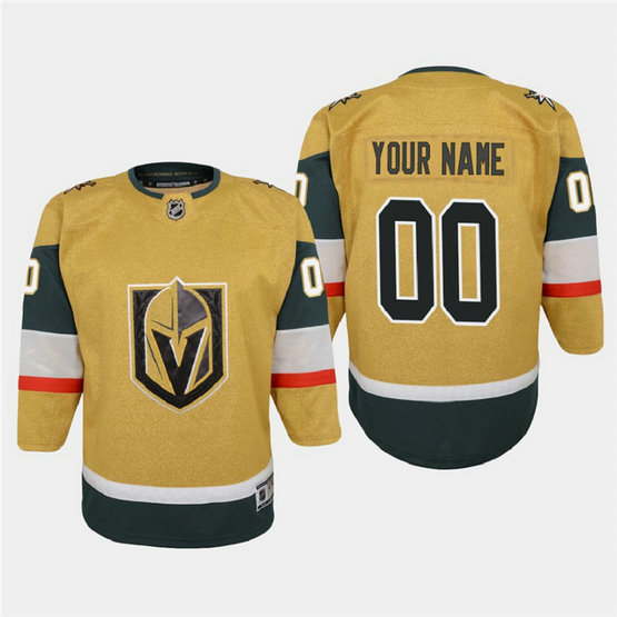 Youth Vegas Golden Knights Custom Youth 2020-21 Player Alternate Stitched NHL Jersey Gold