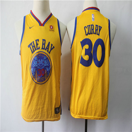 Youth Warriors 30 Stephen Curry Gold City Edition Youth Nike Swingman Jersey