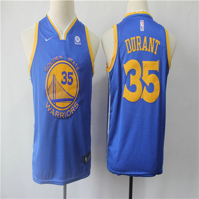 Youth Warriors 35 Kevin Durant Blue Youth Nike Swingman Jersey