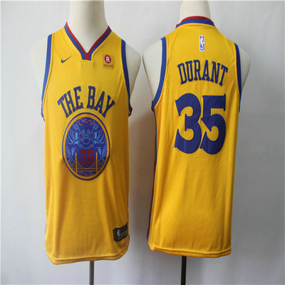 Youth Warriors 35 Kevin Durant Gold City Edition Youth Nike Swingman Jersey