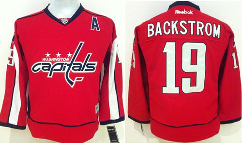 Youth Washington Capitals 19 Nicklas Backstrom Red NHL Jersey