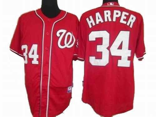Youth Washington Nationals #34 Bryce Harper red  cool base jerseys