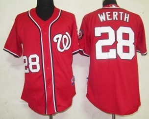 Youth Washington Nationals 28 Werth red Jersey