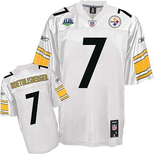 Youth jersey Pittsburgh Steelers 7# Roethlisberger White Super Bowl XLIII