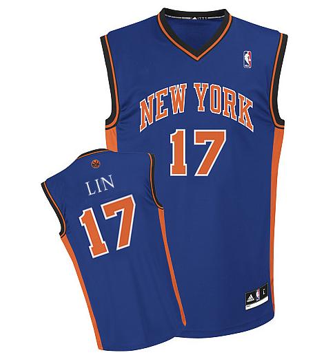 Youth new york knicks #17 jeremy lin blue jerseys