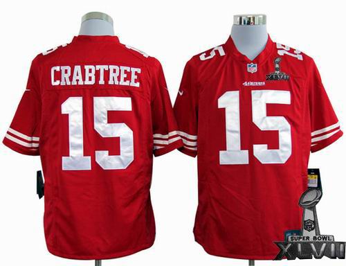 Youth nike San Francisco 49ers #15 Michael Crabtree red game 2013 Super Bowl XLVII Jersey