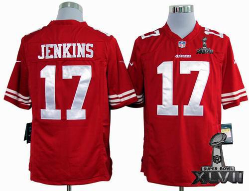 Youth nike San Francisco 49ers #17 A.J. Jenkins red game 2013 Super Bowl XLVII Jersey