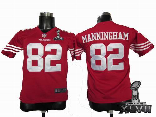 Youth nike San Francisco 49ers #82 Mario Manningham red game 2013 Super Bowl XLVII Jersey