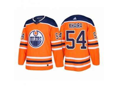 adidas Jujhar Khaira Edmonton Oilers #54 Orange 2018 New Season Team Home Jersey