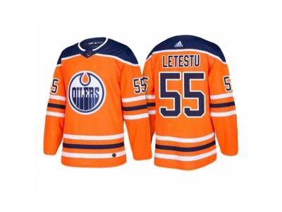 adidas Mark Letestu Edmonton Oilers #55 Orange 2018 New Season Team Home Jersey