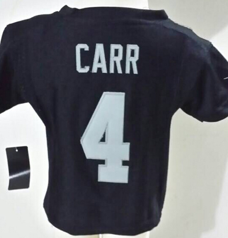 baby Nike Oakland Raiders 4 Derek Carr Black NFL Jerseys