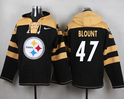ike Pittsburgh Steelers 47 Mel Blount Black Player Pullover NFL Hoodie