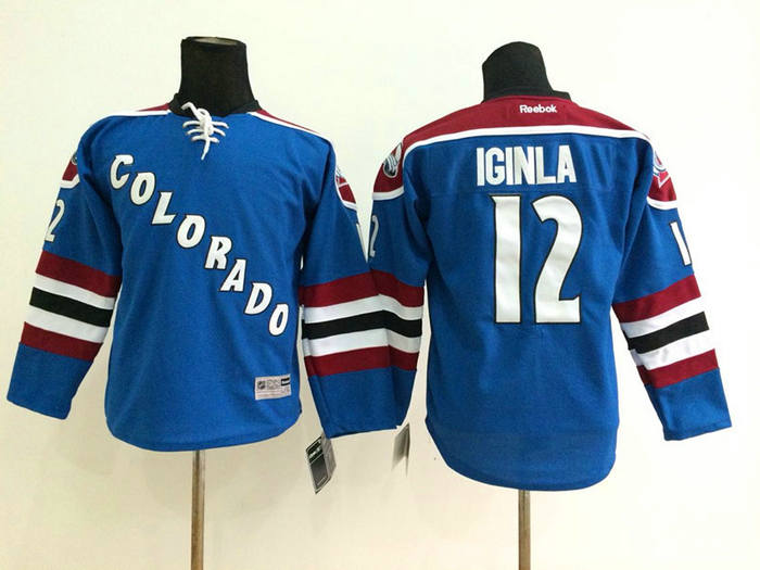 kid Colorado Avalanche 12 Jarome Iginla blue NHL Jerseys