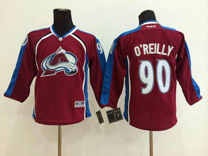 kid Colorado Avalanche 90 Ryan O-Reilly Red Stitched NHL Jersey