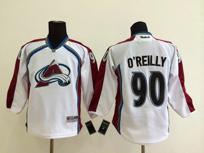 kid Colorado Avalanche 90 Ryan O-Reilly white Stitched NHL Jersey