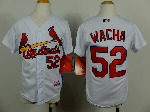 kid St.Louis Cardinals 52 Michael Wacha White Cool Base MLB Jersey